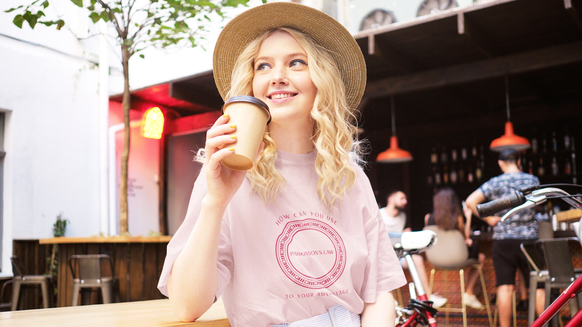 Printed Women's T shirt with Parkinson's Law-based Print in Pink | Short Sleeve Soft Graphic Tee by Curiask