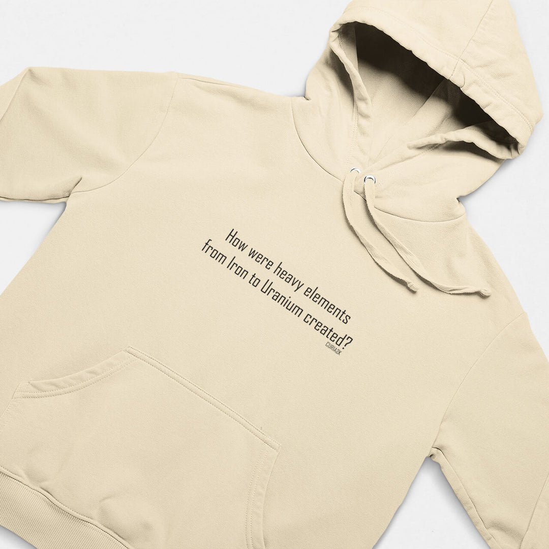 Printed Adult Hoodie with Physics-based Print in Beige | Long Sleeve Soft Graphic Hoodies by Curiask