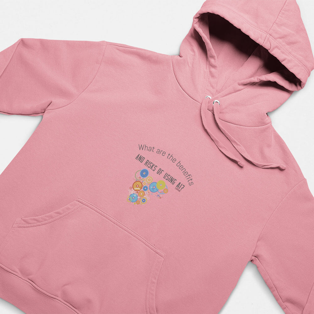 Printed Adult Hoodie with Artificial Intelligence-based Print in Pink | Long Sleeve Soft Graphic Hoodies by Curiask