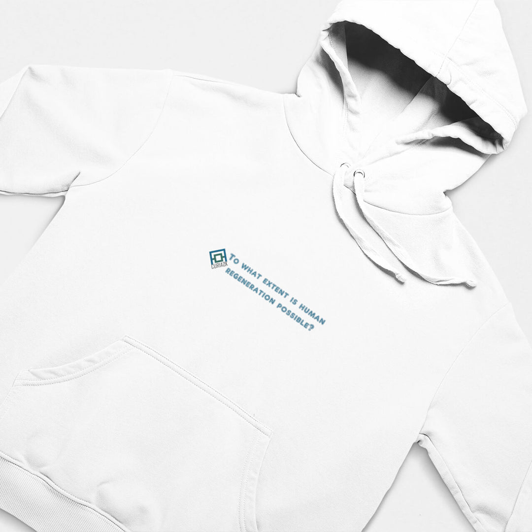 Printed Adult Hoodie with Human Genetics-based Print in White | Long Sleeve Soft Graphic Hoodies by Curiask