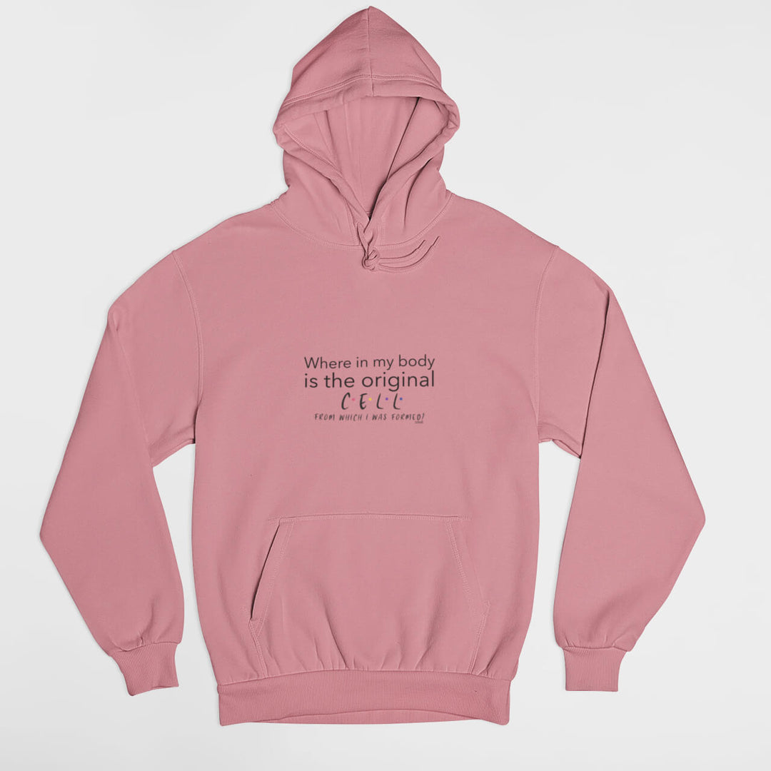 Printed Adult Hoodie with Human Biology-based Print in Pink | Long Sleeve Soft Graphic Hoodies by Curiask